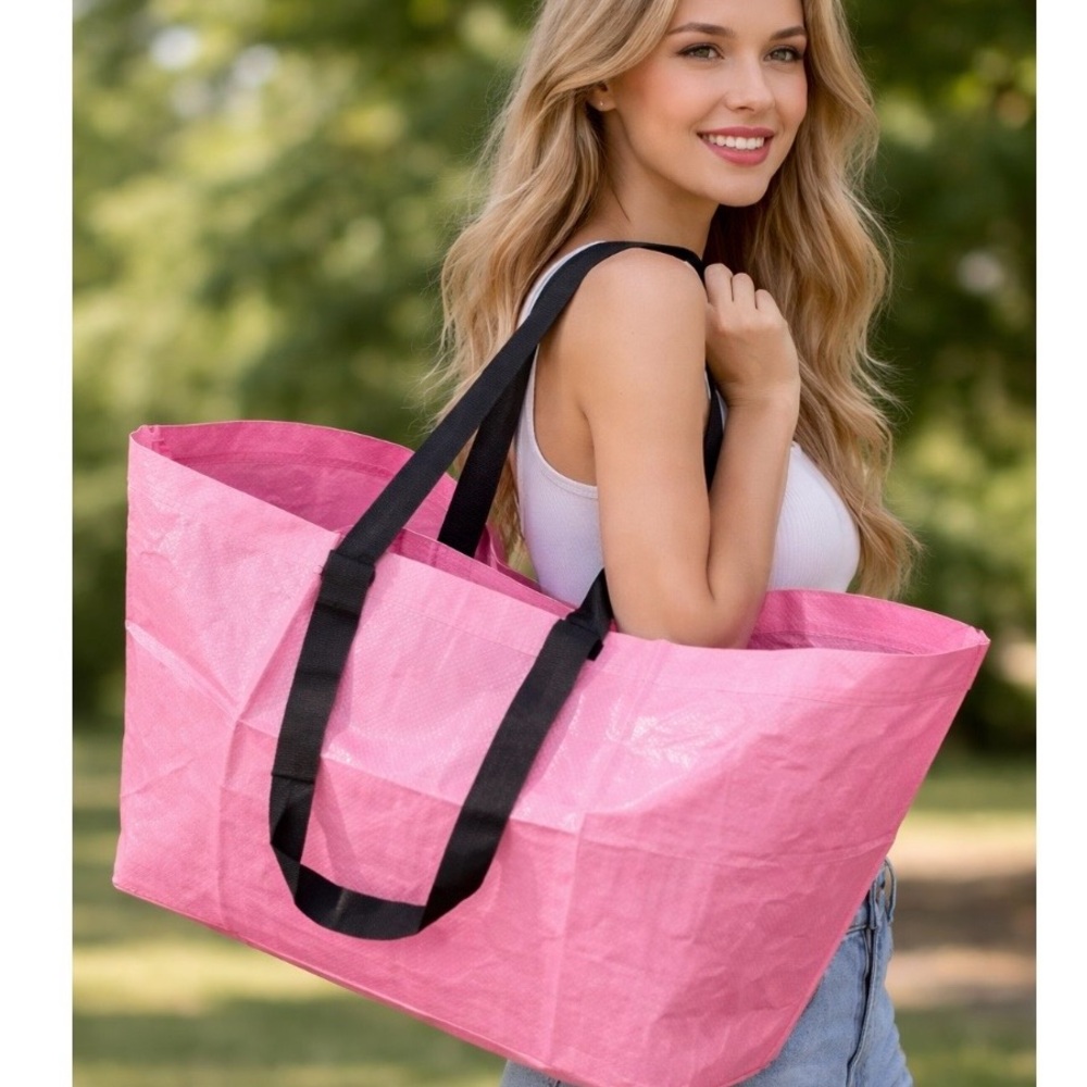 IKEA tote pink, very tough & holds everything NWT no graphics